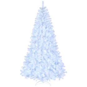 7ft 1346 Branches Automatic Tree Structure PVC Material 500 Lights Cool Color 8 Modes Christmas Tree White