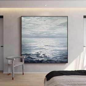 Hand Painted Abstract Landscape Oil Painting Oil Painting Seascape Clouds Nordic Wall Art Picture Modern Living Room Decor (size: 100x100cm)